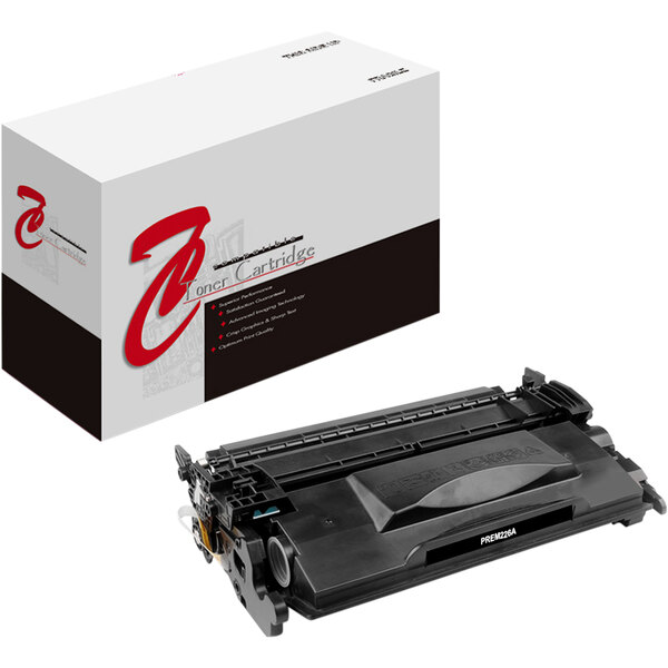 The box for a Point Plus black remanufactured printer toner cartridge on a white background.
