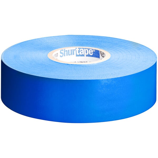 A roll of blue Shurtape electrical tape.