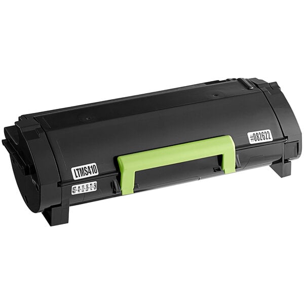 A Point Plus black Lexmark printer toner cartridge with green and black packaging.