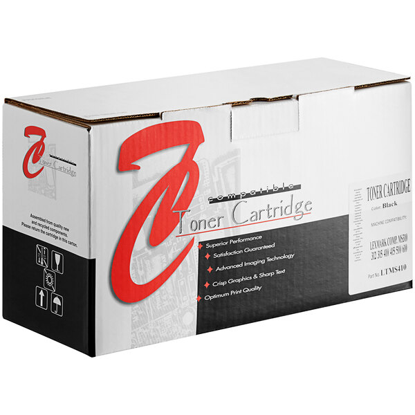 A white and black box with red text reading "Point Plus Black Lexmark Toner"