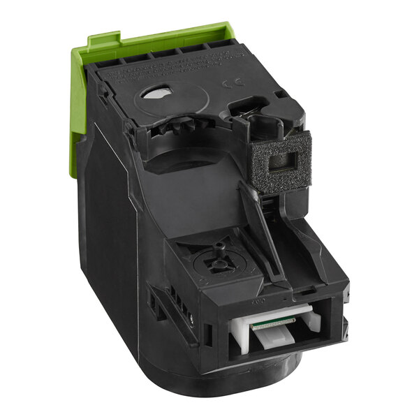 A magenta and black Point Plus printer toner cartridge.