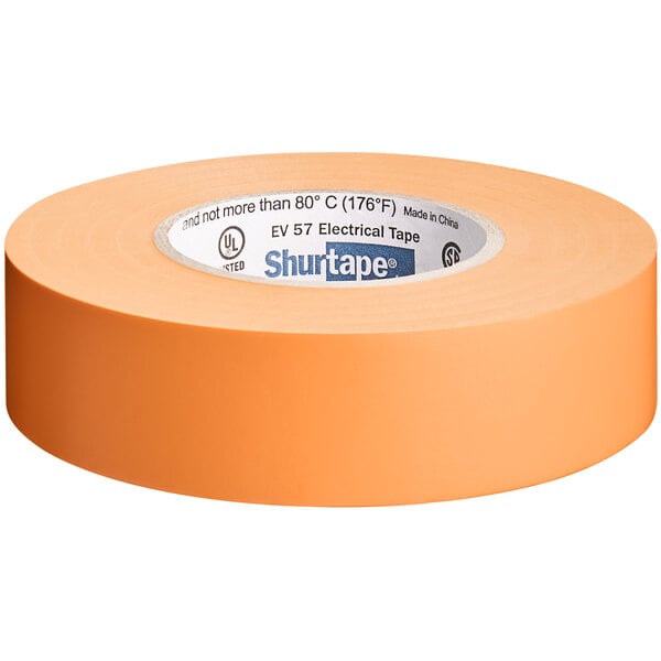 A roll of orange Shurtape electrical tape.