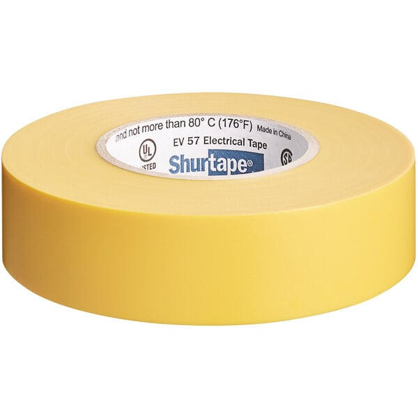 A roll of yellow Shurtape electrical tape.