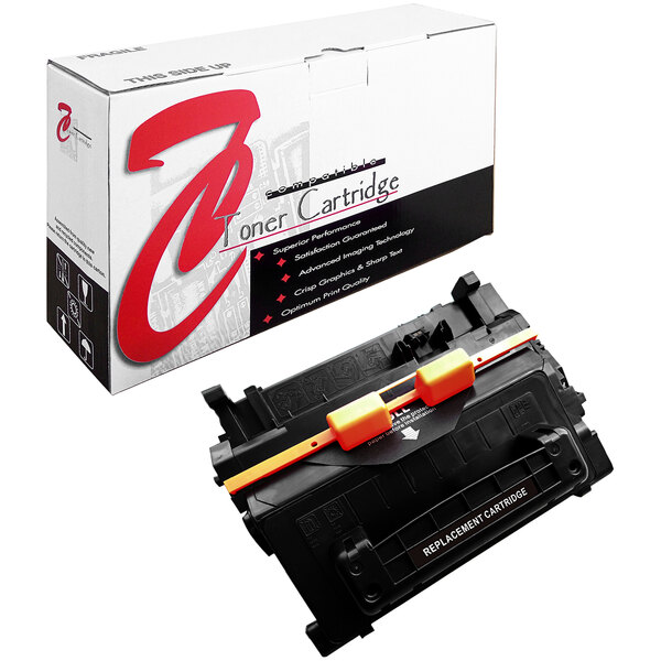 A white box with black and red text for Point Plus black remanufactured HP CE390X toner cartridge.