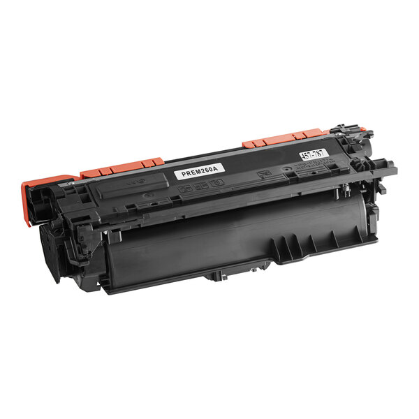 A black and orange Point Plus remanufactured HP CE260A toner cartridge.