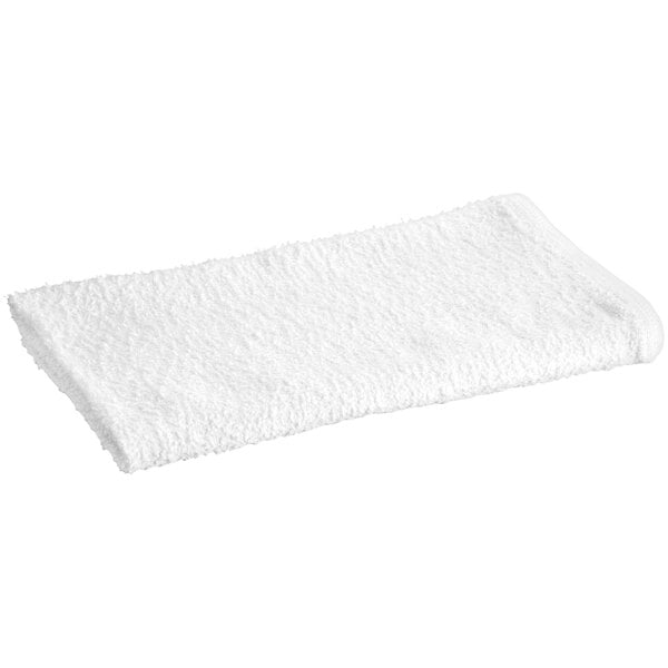 A white Oxford terry bar towel.