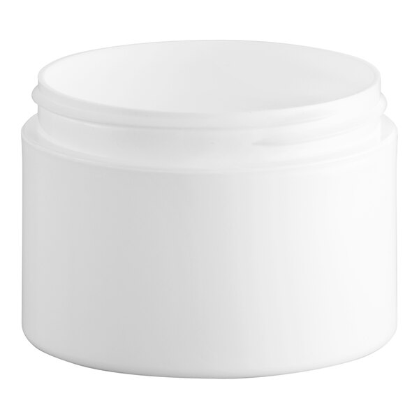 A white double wall plastic jar with a lid.