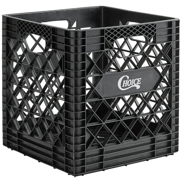 A black plastic Choice Super Crate.