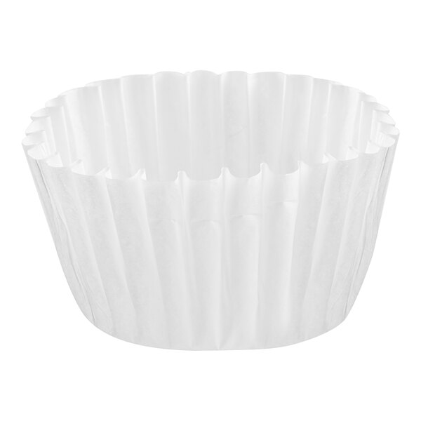 A white paper coffee filter with a pleated edge.