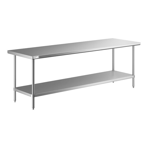 Regency 30" x 96" 18-Gauge 430 Stainless Steel Commercial Work Table with Undershelf