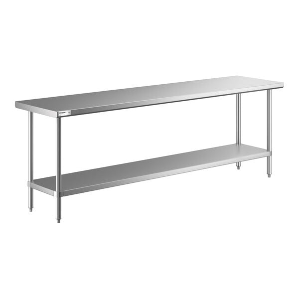 Regency 24" x 96" 18-Gauge 430 Stainless Steel Commercial Work Table with Undershelf