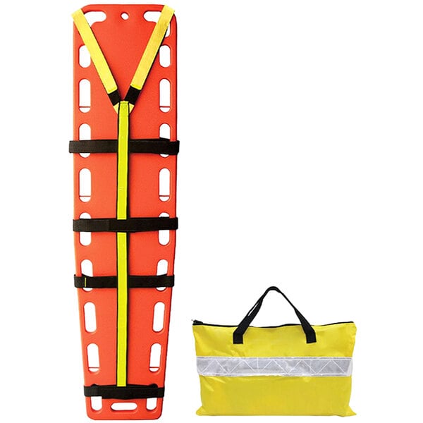 A yellow Kemp USA bag with white reflective strips.