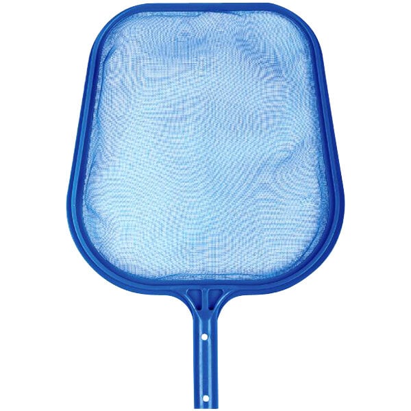 A blue polypropylene net with a handle.