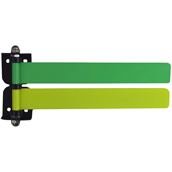 An Omnimed 8" exam room status and signal 2-flag system with green and yellow rectangular flags.