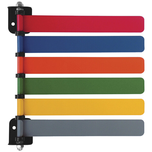 An Omnimed Exam Room Status & Signal flag system with 6 colored rectangular flags.