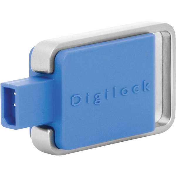 A blue and silver Omnimed user key for non-audit locks.