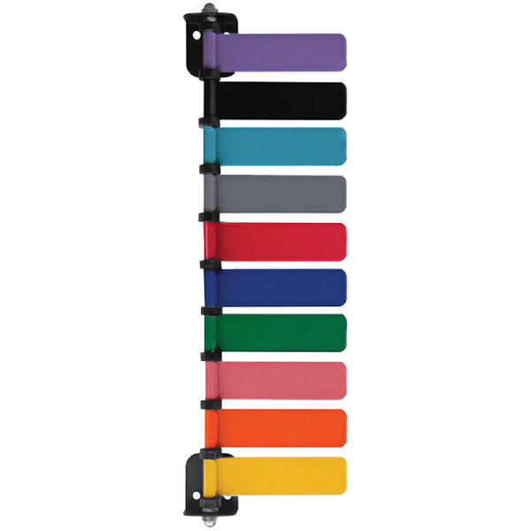 A row of Omnimed exam room flags in six different colors.