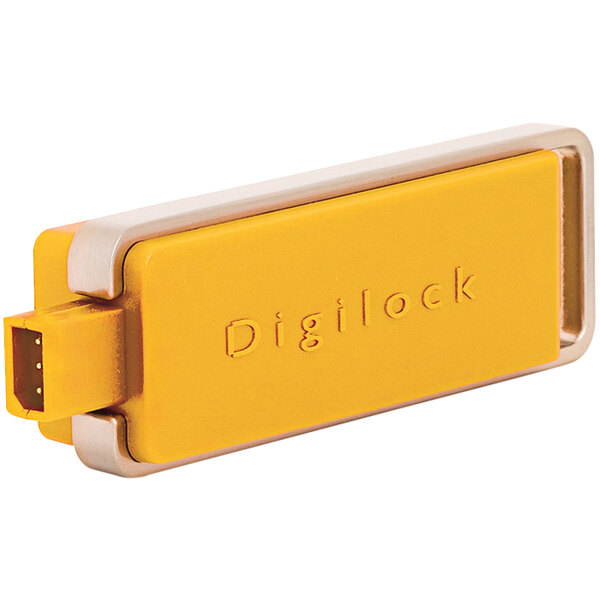 A close up of a yellow Omnimed Programming Key with a USB 2.0 cable.