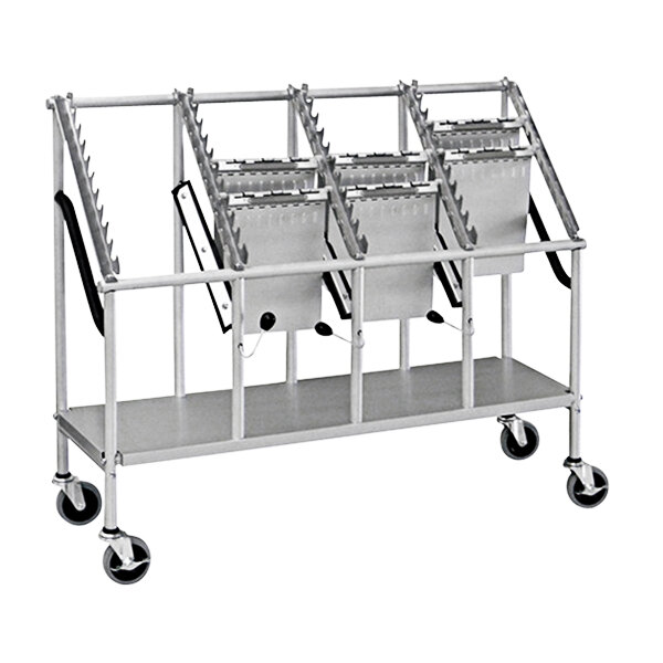 An Omnimed 4-tier metal chart carrier rack.