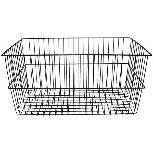 A black Omnimed wire basket with a handle.