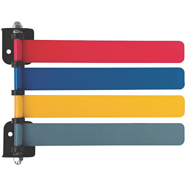 An Omnimed 8" Exam Room Status & Signal 4-Flag System with colored flags and a black and white handle.