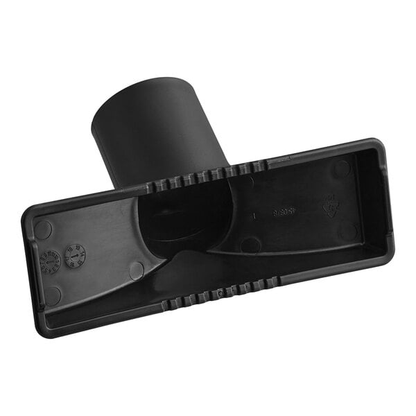 A black plastic tube with a hole.