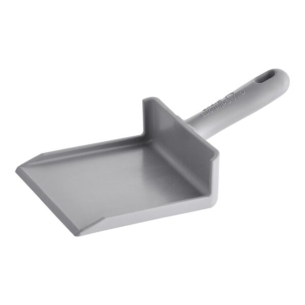 An Oil Solutions Group MasterScoop, a grey plastic square scoop with a handle.