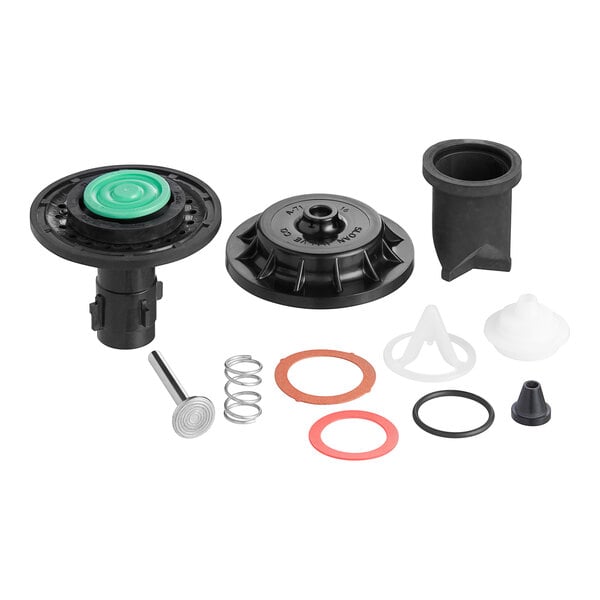 A black Sloan Regal diaphragm tune up kit with rubber seals.