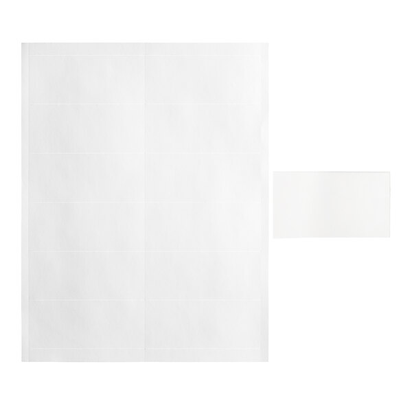 A white rectangular Regency label holder with a white sheet of paper and a rectangular piece of paper inside.