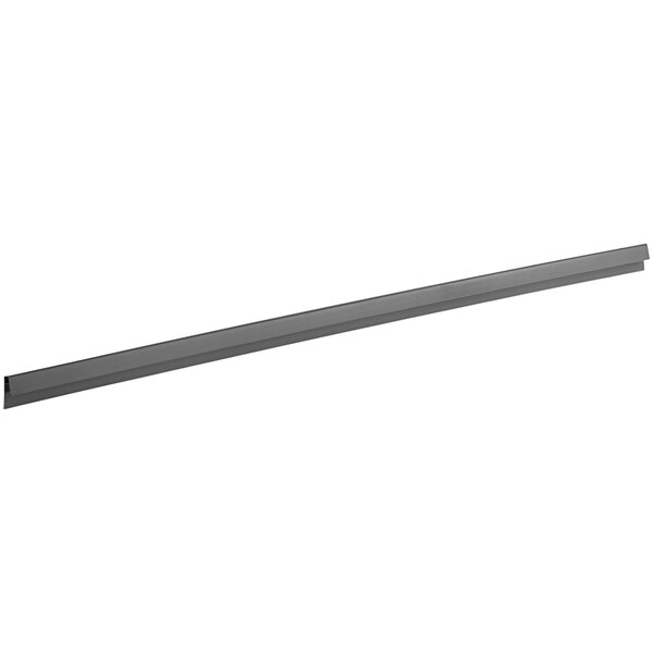 A long metal bar with a gray label holder on the end.