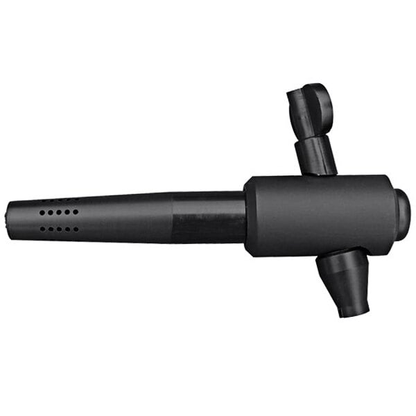 A black Micro Matic gravity dispense tap with a black handle.