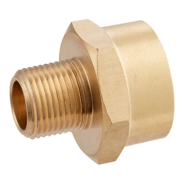 A Regency brass threaded male adapter for hoses.