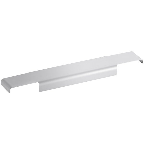 A silver metal divider bar for refrigeration pans.