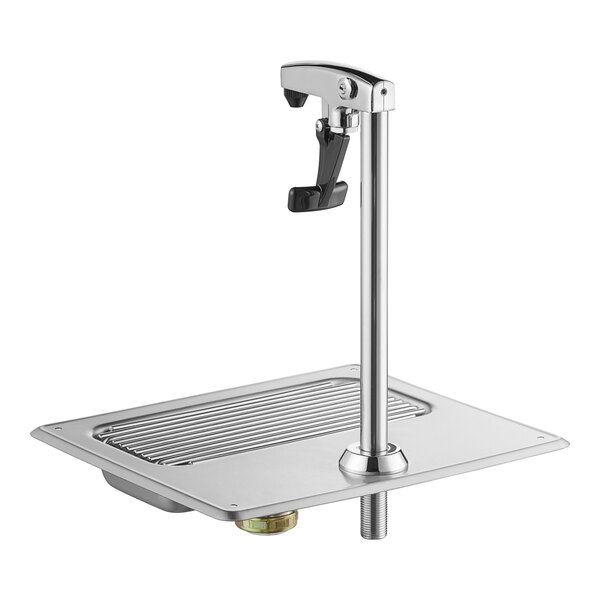 A Regency glass filler station with a metal base.