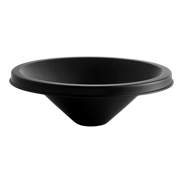 A black funnel with a black lid.