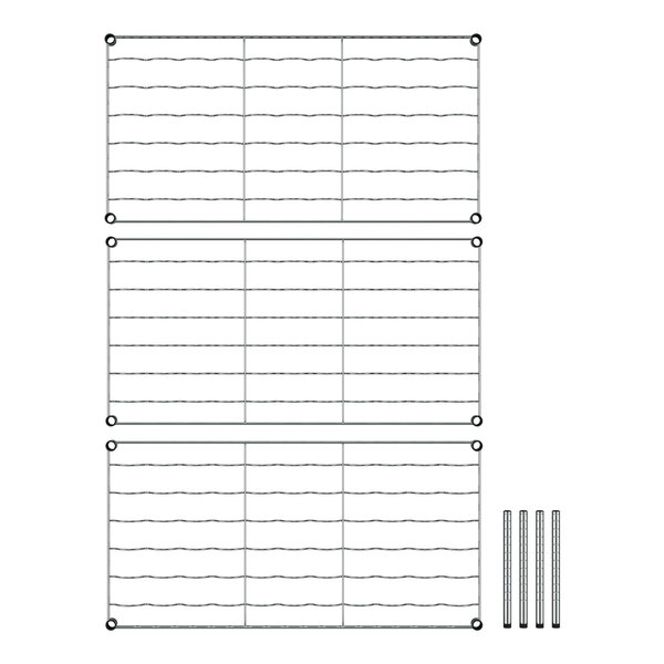 A Regency chrome wire wine rack grid with screws.