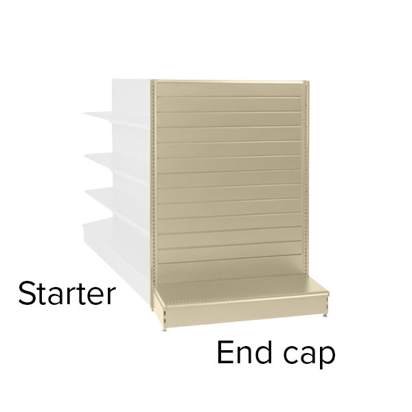 36" x 36" x 60" Beige Double-Sided Slatwall Starter Gondola Merchandiser