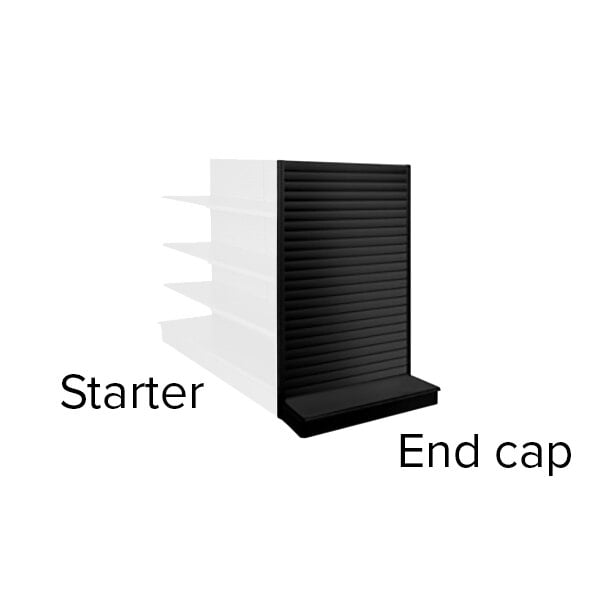 48" x 18" x 84" Black Single-Sided Slatwall Starter Gondola Merchandiser