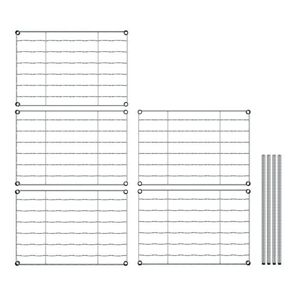 Regency chrome wire wine rack shelves with posts and screws.