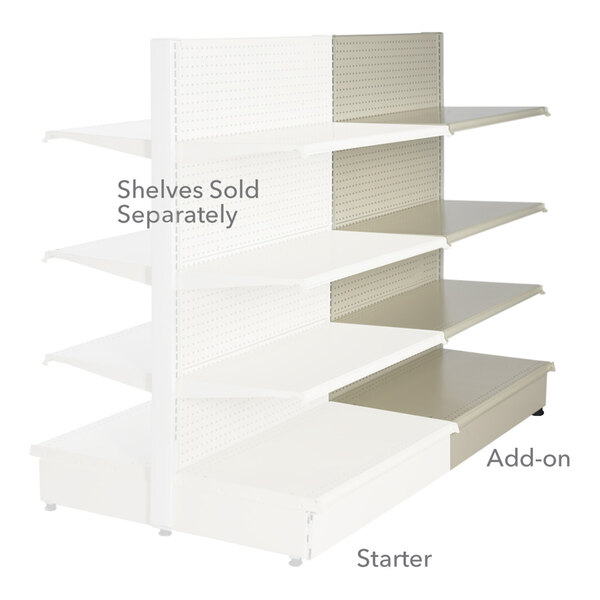 36" x 36" x 60" Beige Double-Sided Pegboard Starter Gondola Merchandiser