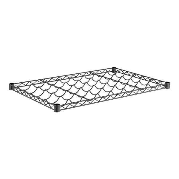 A black wire mesh Regency wine shelf.