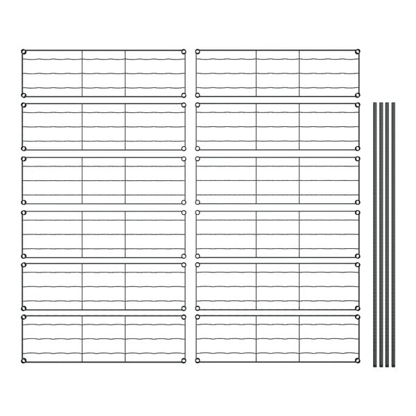 A black and white grid for a Regency black wire wine rack.