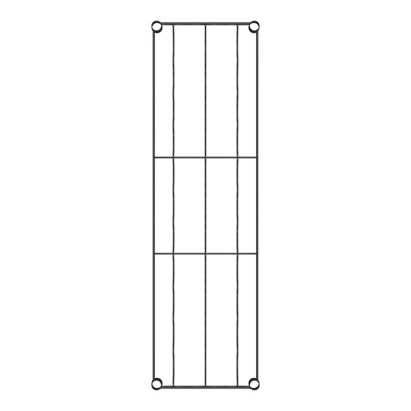 A black Regency wire wine shelf with white lines forming a grid.