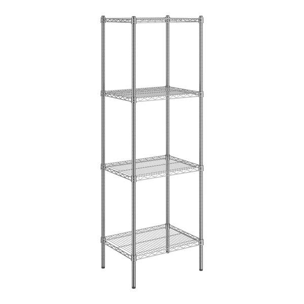 A Steelton wire shelving unit with four metal shelves.