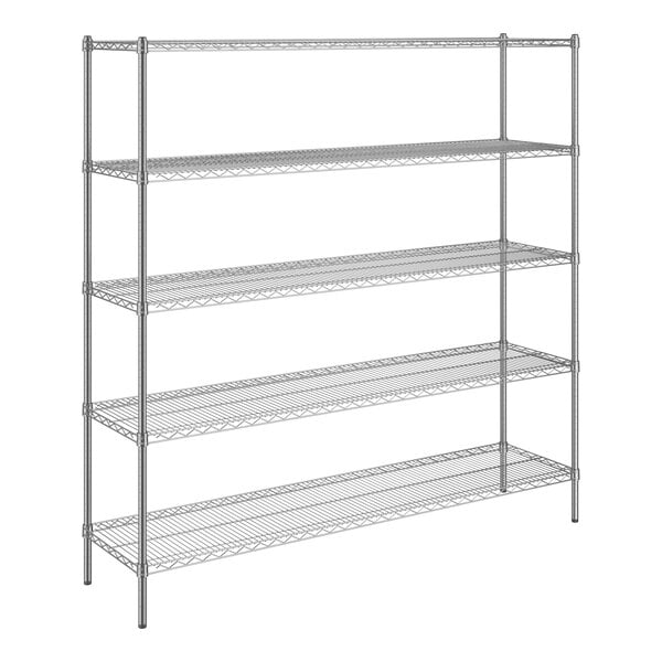 A Steelton wire shelving unit with 5 shelves.