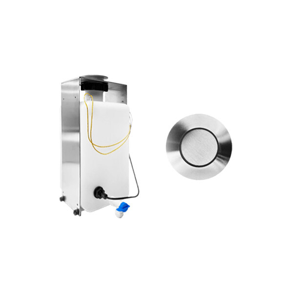 A stainless steel top fill port for a multi-feed tank.