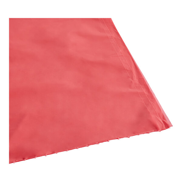 A red high density medical waste bag on a white background.