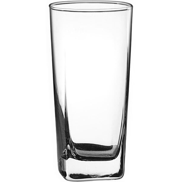 A clear Plaza highball glass.