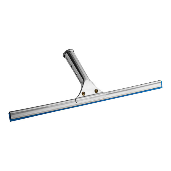 A Lavex window squeegee with a blue handle.
