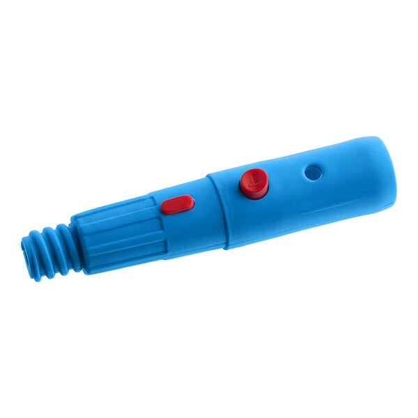A blue and red Lavex Click / Lock Adapter Cone.